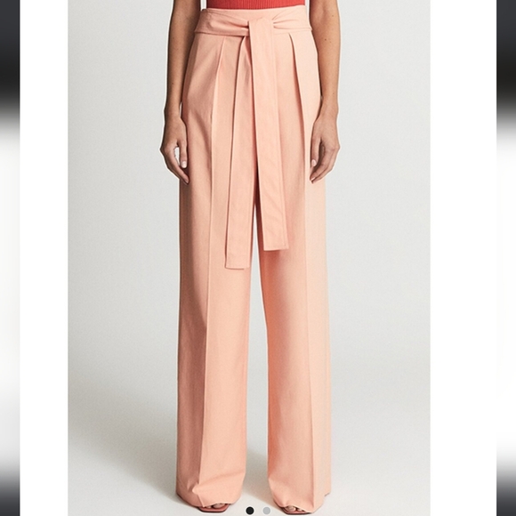 Reiss Pants - Reiss Wide Leg Pant Pink Peach Apricot size 6